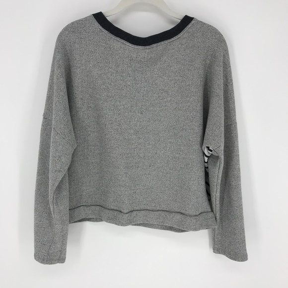 Grey Floral Sheer Front Sweatshirt - Picture 2 of 6